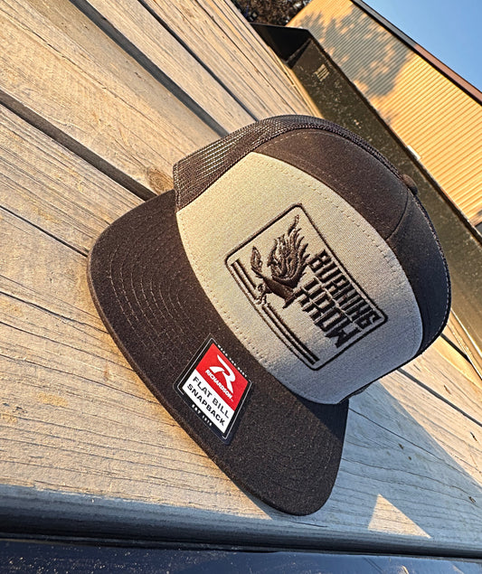 Burning Krow Black & Gray Flat Bill Snapback