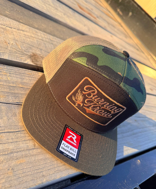 Burning Krow Camo One Flat bill Snapback