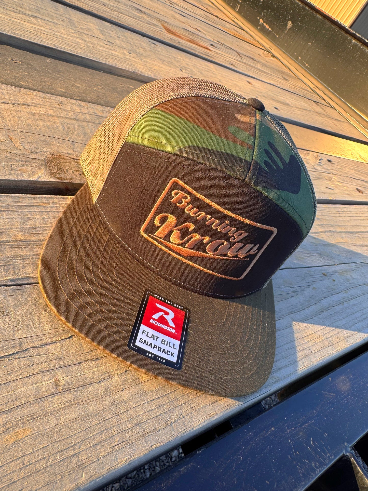 Burning Krow Camo Two Flat Bill Snapback