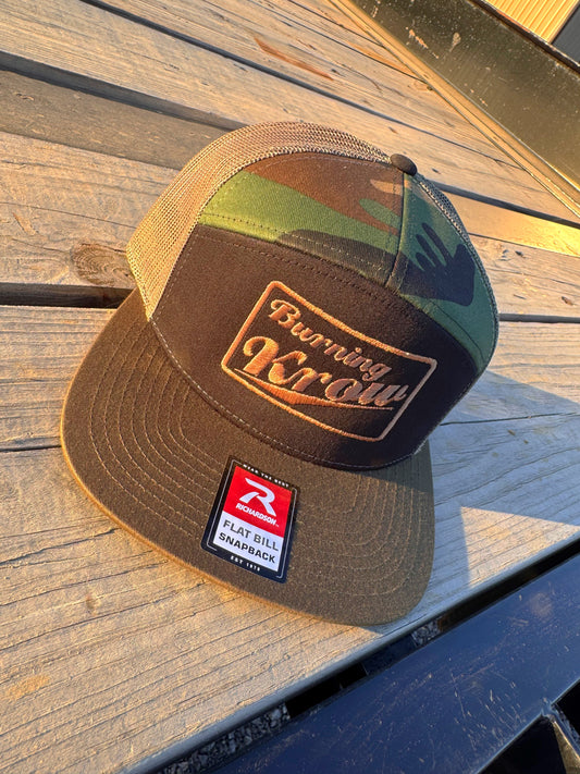 Burning Krow Camo Two Flat Bill Snapback