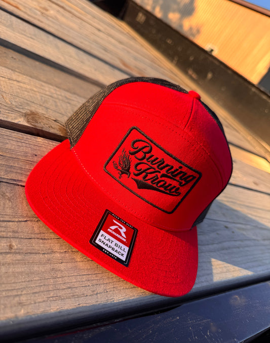 Burning Krow Red Flat Bill Snapback