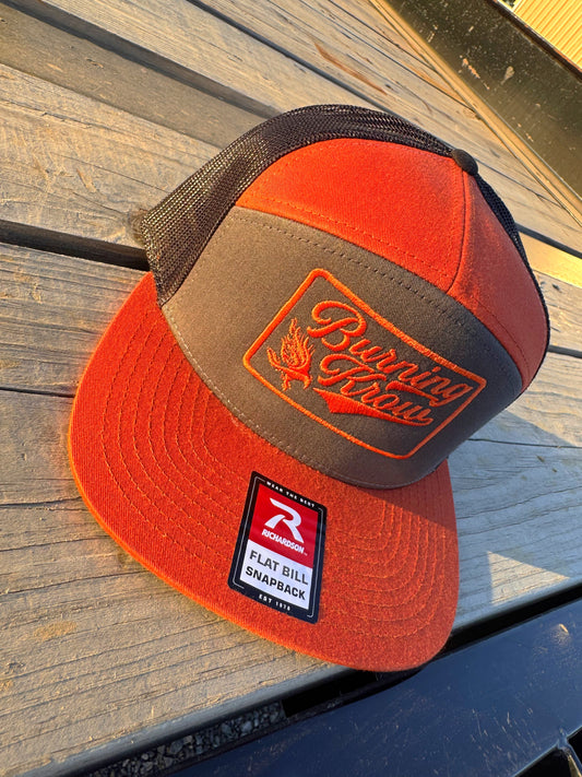 Burning Crow Orange OG Flat Bill Snapback