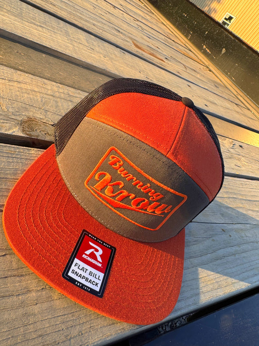 Burning Krow Orange Flat Bill Snapback